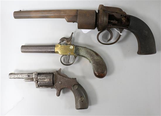 Three antique pistols